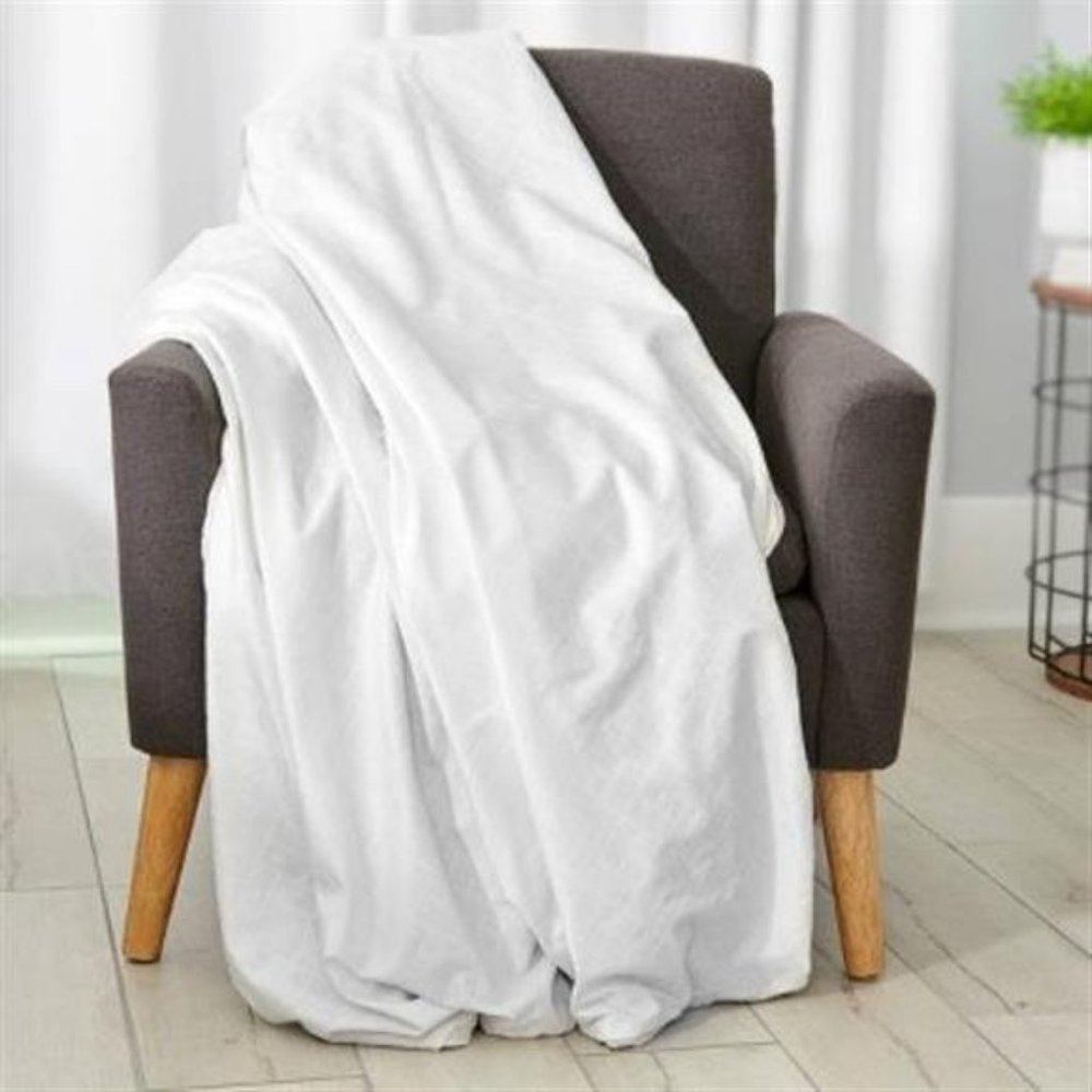 Tranquility Antimicrobial Washable Cover For Weighted Blankets Plush 48x72 Ivory